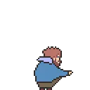 Franklin is crouched down